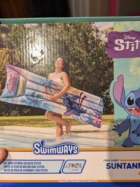 Disney Stitch Swimways SUNTANNER Pool Float - Blue/Purple